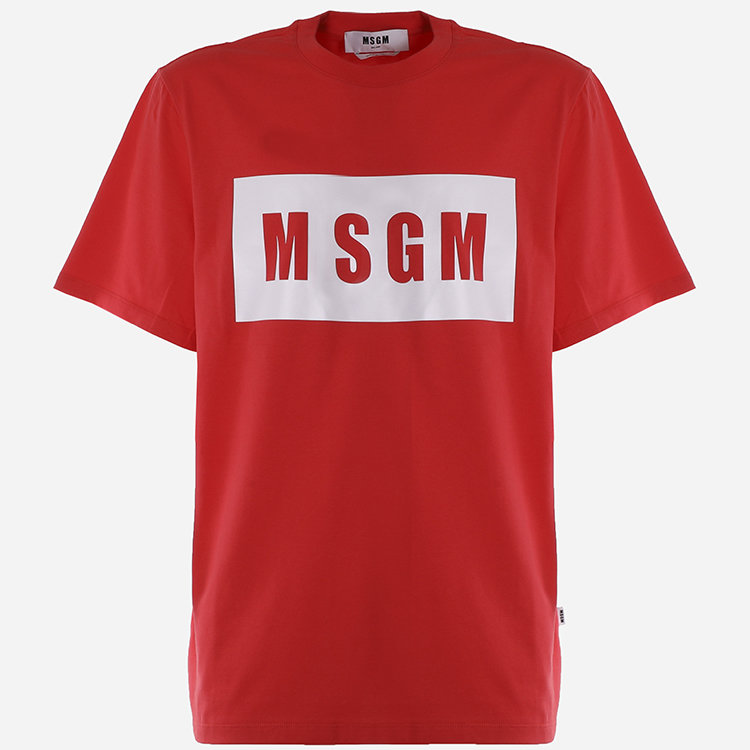 msgm/msgm 21年春夏 百搭 男性 红色 男士短袖t恤 3040mm67 217098 19