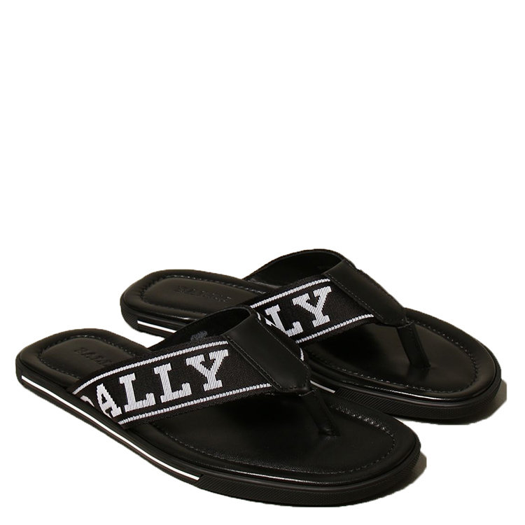 bally/巴利 21年春夏 百搭 男性 黑色 男士人字拖鞋 border-t 200