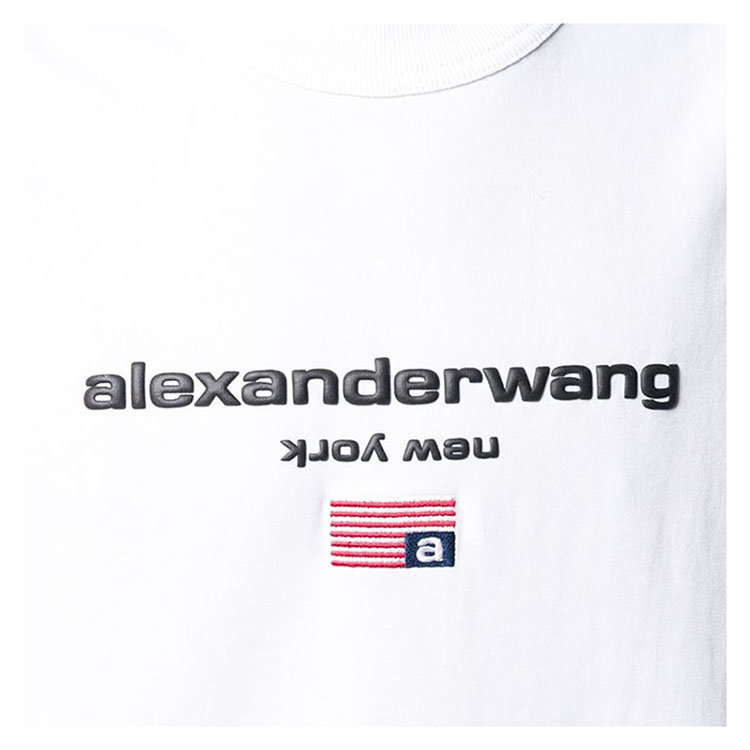 alexander wang/亚历山大·王 21年春夏 logo 通用 白色 女士短袖t恤