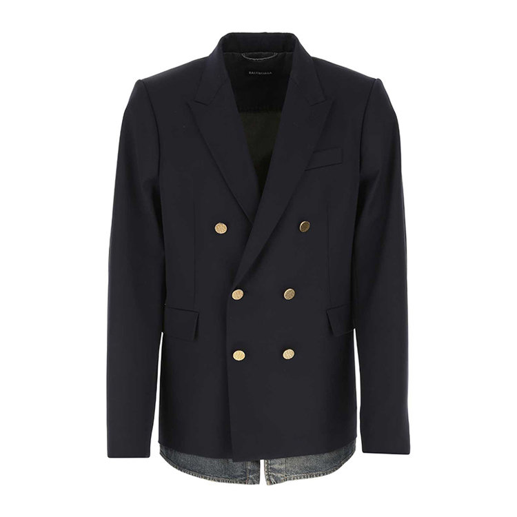 balenciaga/巴黎世家 21年春夏 时尚百搭 男性 蓝黑色 男士西服