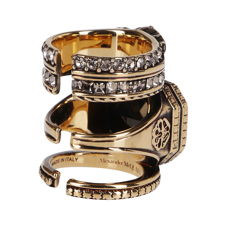 alexander mcqueen/亚历山大麦昆 21年春夏 logo 女性 金色 戒指/指环