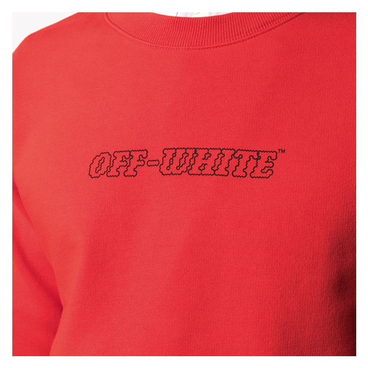 offwhite酒红色卫衣细节图_offwhite红色卫衣-第2张图片-潮百科
