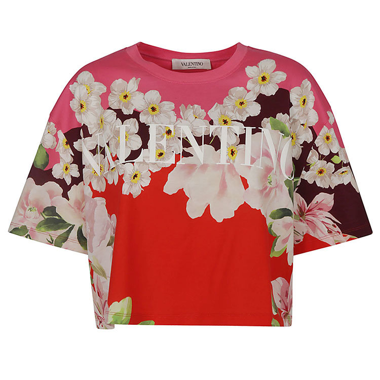 valentino/华伦天奴 21年春夏 百搭 女性 花色 女士短袖t恤 vb0mg13h6