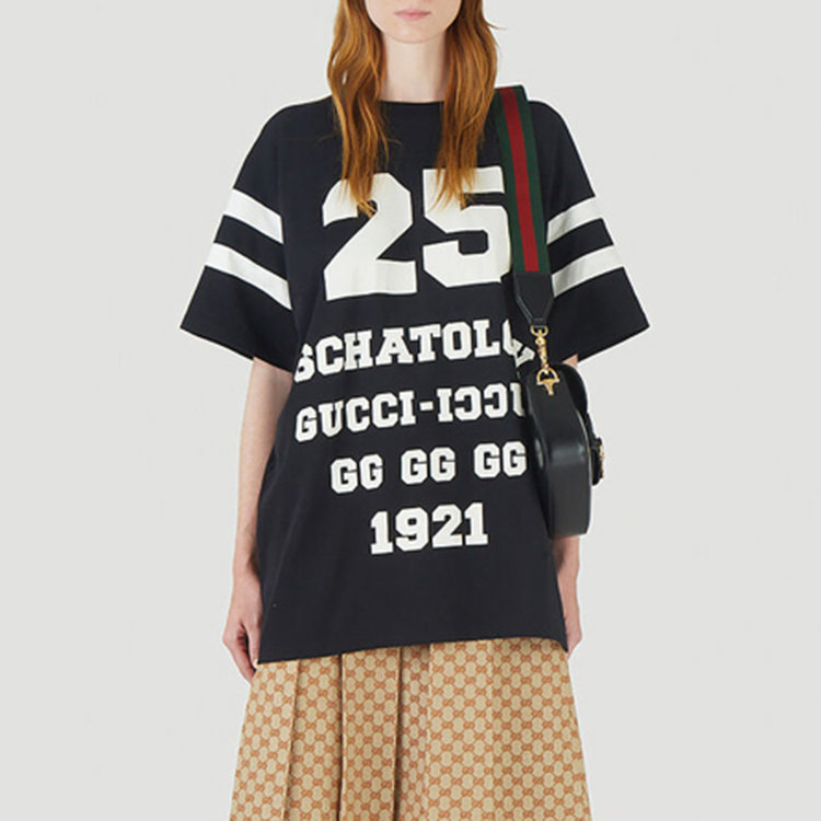 gucci/古驰 21年秋冬 女士服装 女装 女性 黑色 女士短袖t恤 660744 x
