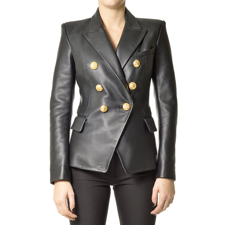 balmain/巴尔曼 21年春夏 女士服装 女装 女性 黑色 女士皮衣 vf