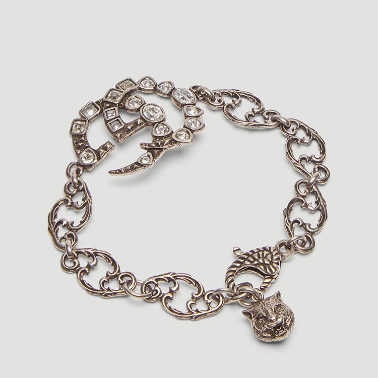 gucci(古驰) 炭灰色logo时尚手链