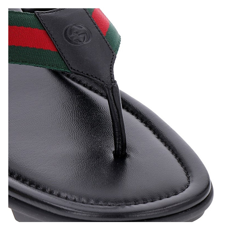 gucci/古驰 19年春夏 gucci男鞋 男性 黑色 男士人字拖鞋 429362h91a0