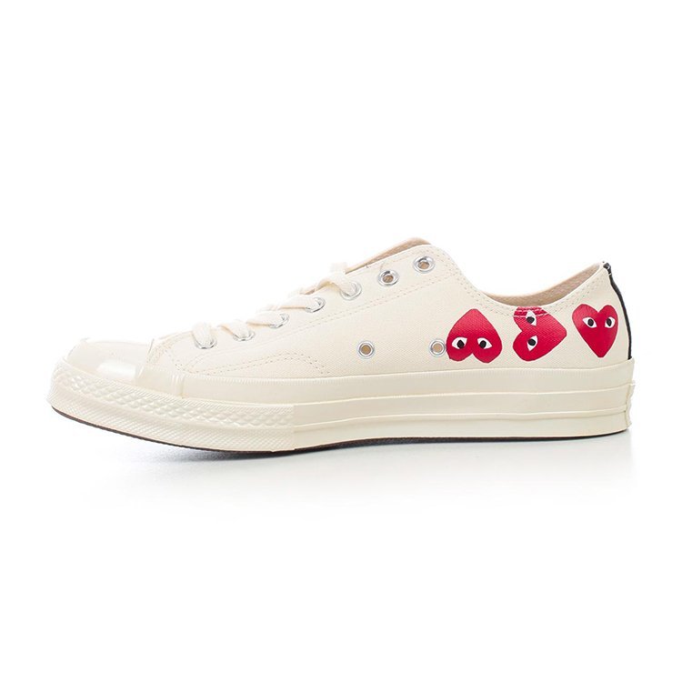 comme des garcons/川久保玲 19年春夏 板鞋 通用 小白鞋 爱心 白色