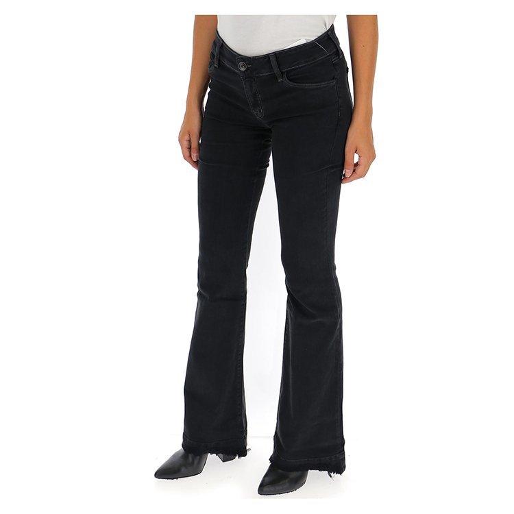 brand/j brand 18年秋冬 女性 水洗 阔腿裤 黑色 女士牛仔裤 jb001695