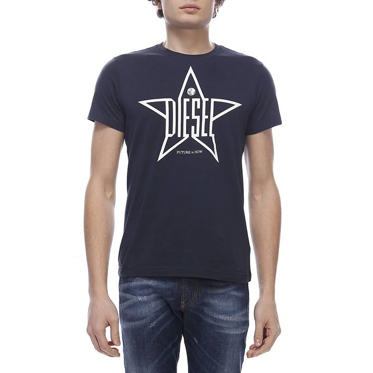 diesel/迪赛 19年春夏 圆领 男性 logo 星星 蓝色 男士短袖t恤 00snre