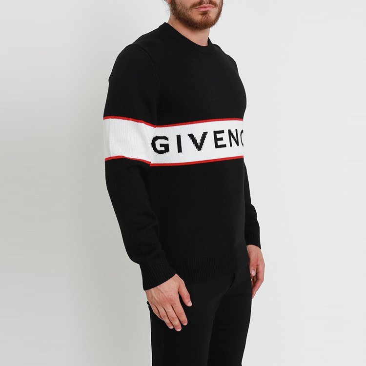 givenchy/纪梵希 20年春夏 男性 字母 宽松 黑色 男士针织衫/毛衣 bm