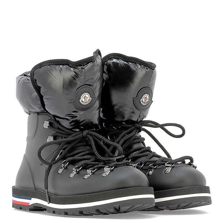 蒙克莱/moncler 18年秋冬 棉鞋 女性 蒙口 绑带 拼色 黑色 女士雪地靴