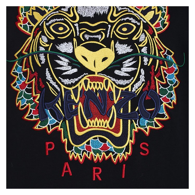 kenzo/高田贤三 18年秋冬 男性 虎头 logo 黑色 男卫衣 f865sw0894