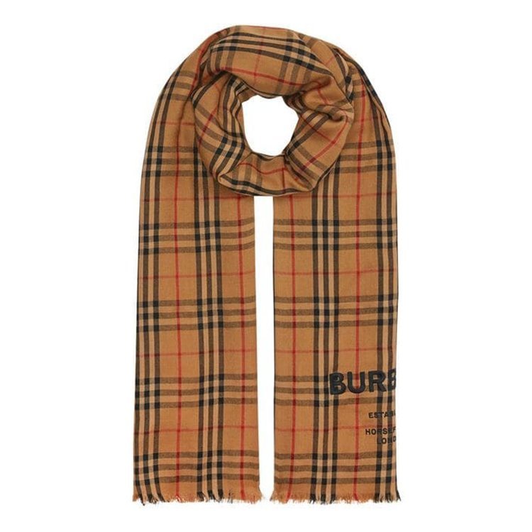 BURBERRY/博柏利 20年秋冬 围脖 女性 格纹 英伦 驼色 围巾 80091590