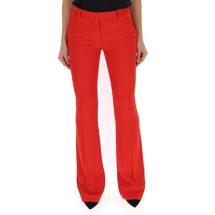 mcqueen/亚历山大麦昆 19年春夏 高腰 女性 西裤 喇叭裤 红色 女士