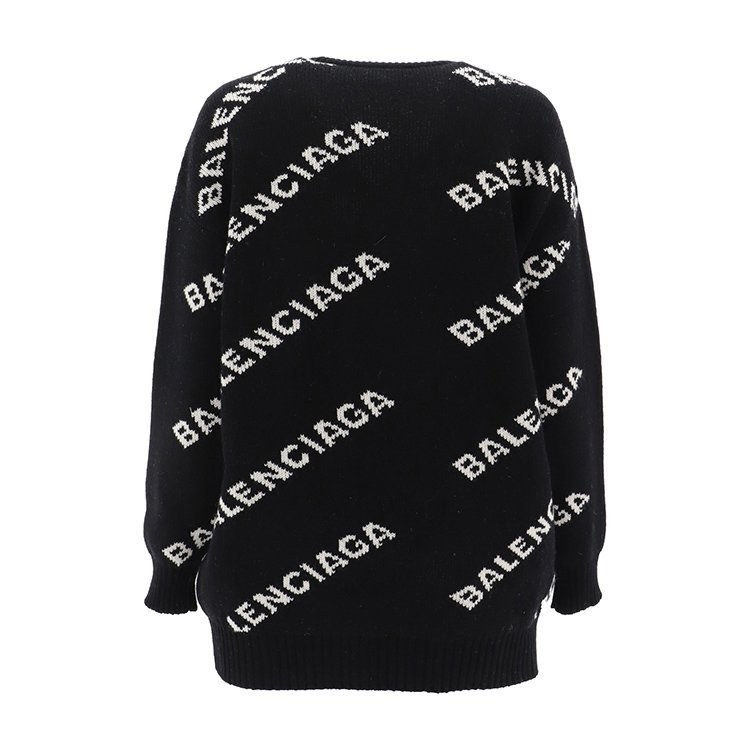 balenciaga/巴黎世家 20年春夏 圆领 女性 字母 宽松 黑色 女士针织衫