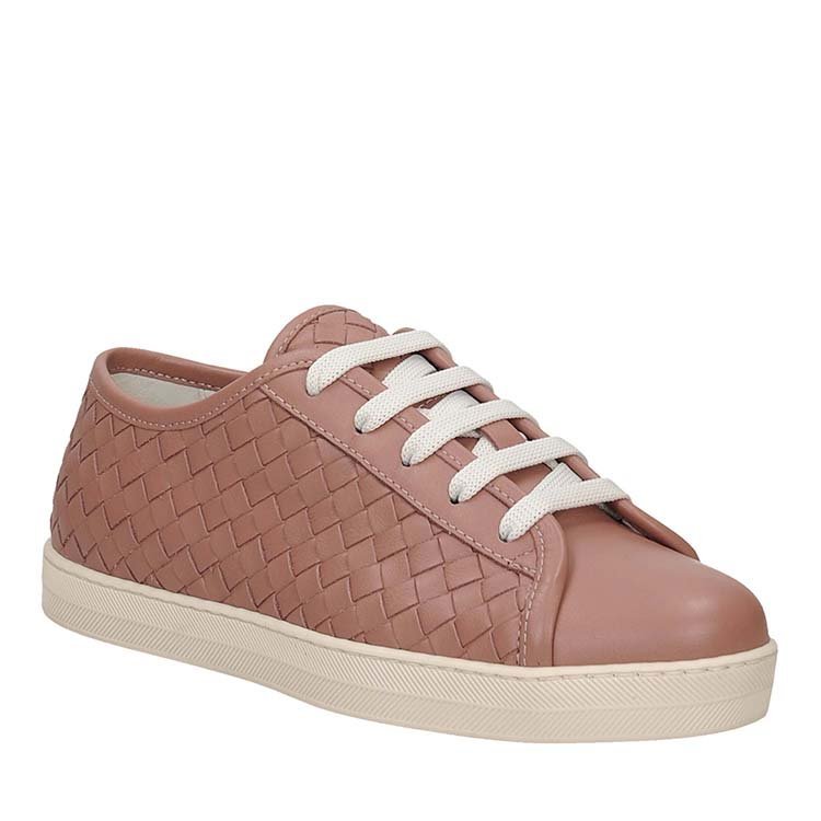 veneta/葆蝶家 18年秋冬 女性 编织 平底 棕色 女士休闲运动鞋 522401