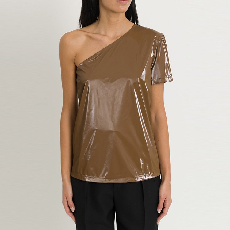 麦丝玛拉/maxmara 19年春夏 单肩 性感 女性 时尚 棕色 女士短袖t恤