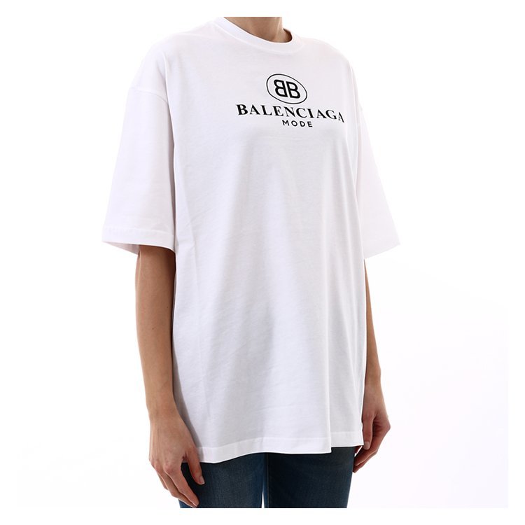 balenciaga/巴黎世家 19年春夏 圆领 女性 logo 宽松 白色 女士短袖
