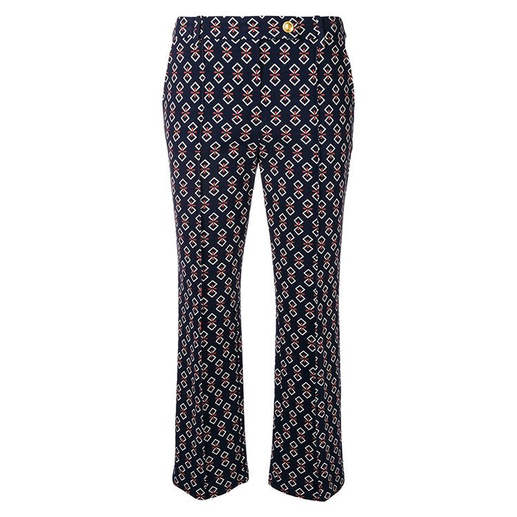 tory burch/汤丽柏琦 18年秋冬 女性 印花 高腰 海军蓝 女士休闲裤