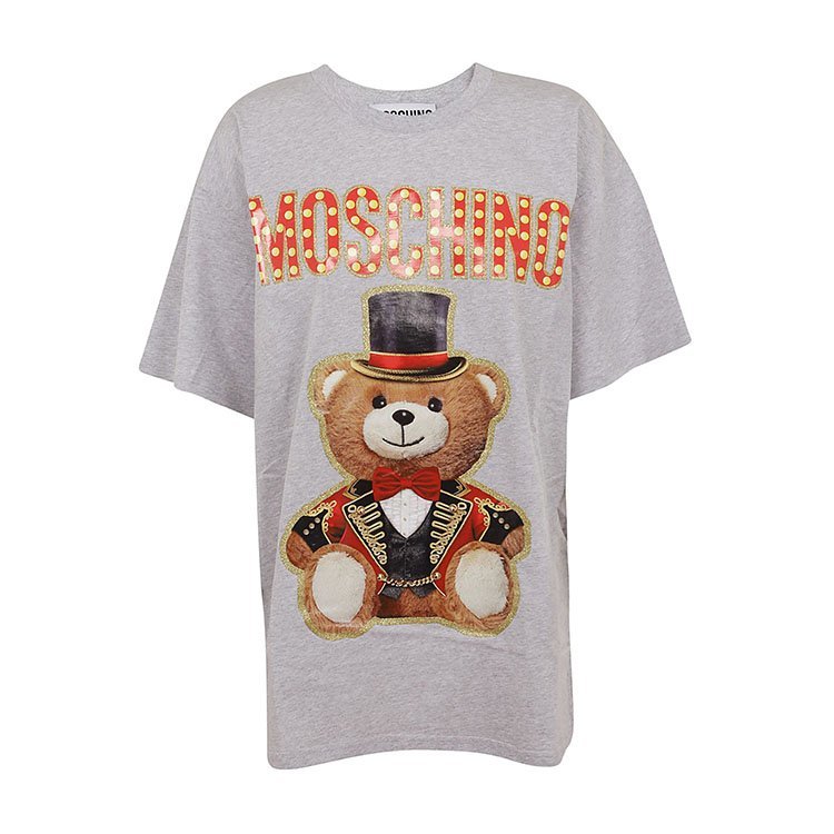 moschino/莫斯奇诺 19年春夏 圆领 女性 logo 小熊 女士短袖t恤 v