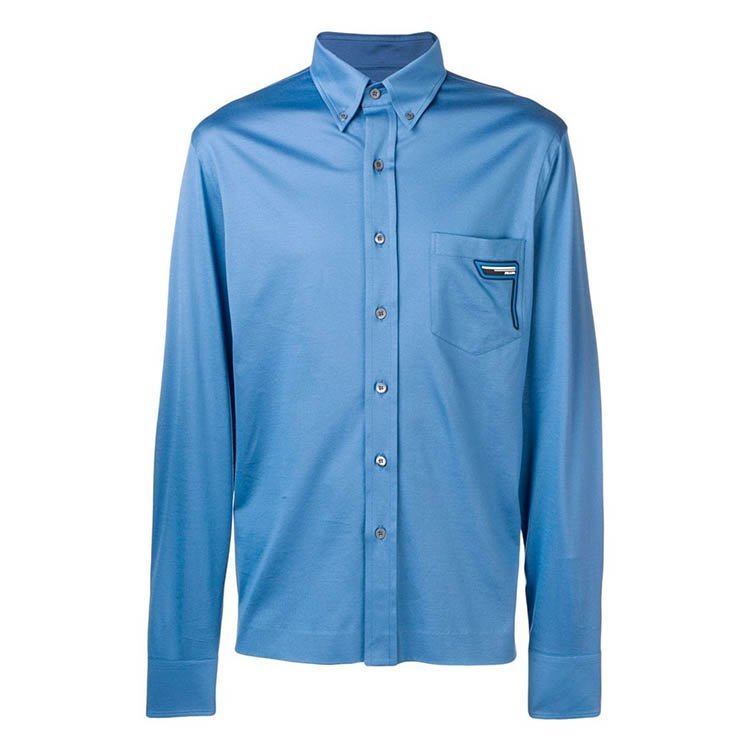 普拉达/prada 19年春夏 翻领 男性 口袋 商务风 蓝