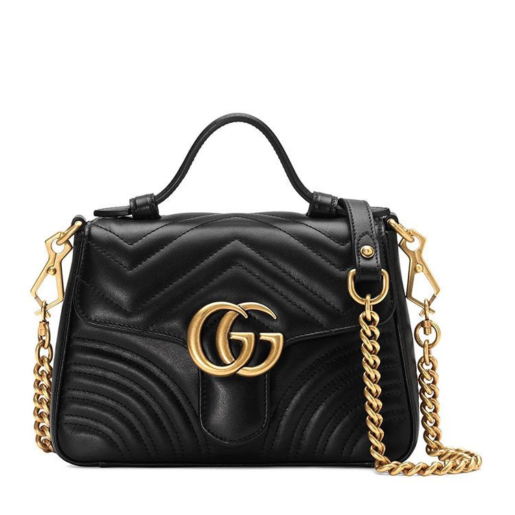 【GUCCI古驰 手提包】GUCCI/古驰 21年春夏 GG Marmont系列迷你手提包 女性 黑色 手提包 547260DTDIT1000 ...