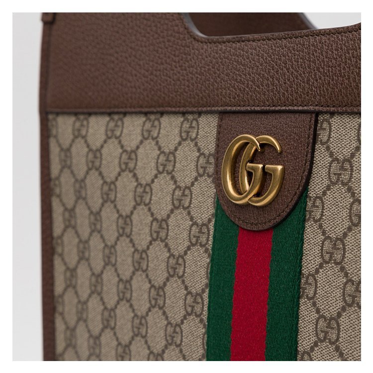 gucci/古驰 19年春夏 ophidia系列中号gg手提购物袋 男性 logo 花纹