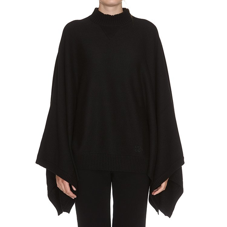 givenchy/纪梵希 19年春夏 女性 高领 不规则 羊绒 黑色 女士大衣 bwc