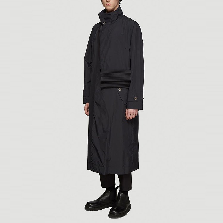 issey miyake/三宅一生 19年春夏 风衣 男性 长款 封领 男士大衣 me96