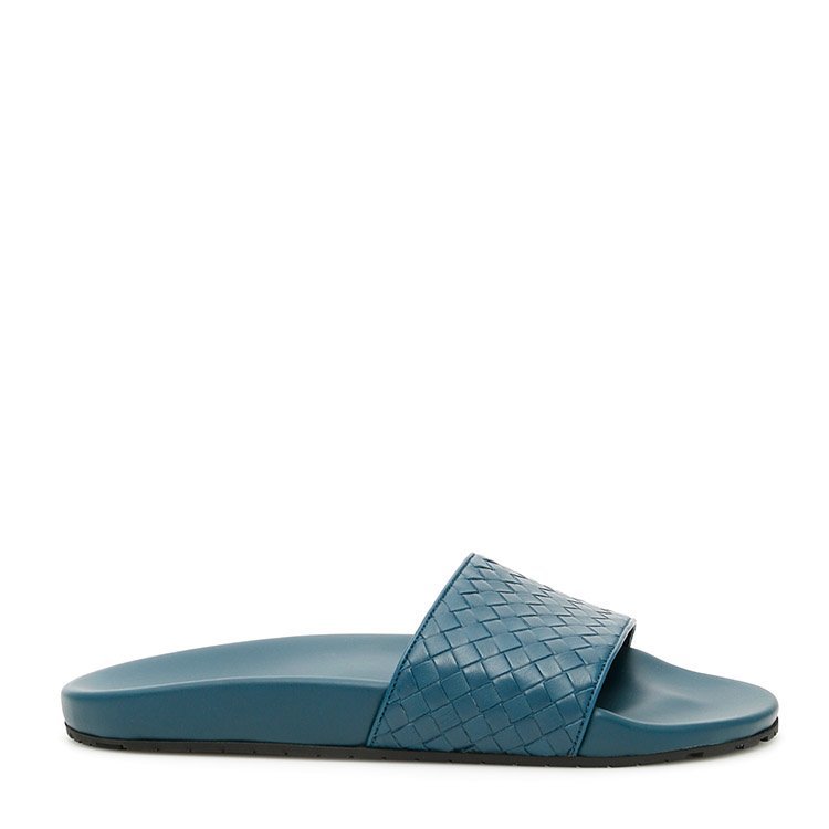 bottega veneta/葆蝶家 18年春夏 男性 编织 平底 蓝黑色 男士凉拖
