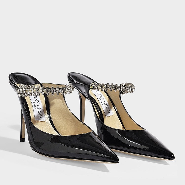 jimmy choo 19年春夏 bing系列 尖头 女性 细跟 女士凉鞋 10cm 黑色