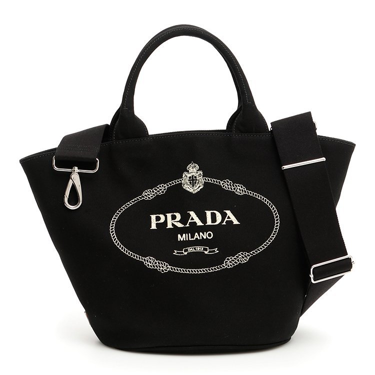prada/普拉达 19年春夏 logo 休闲 女包 女性 购物袋 黑色 手提包 1bg