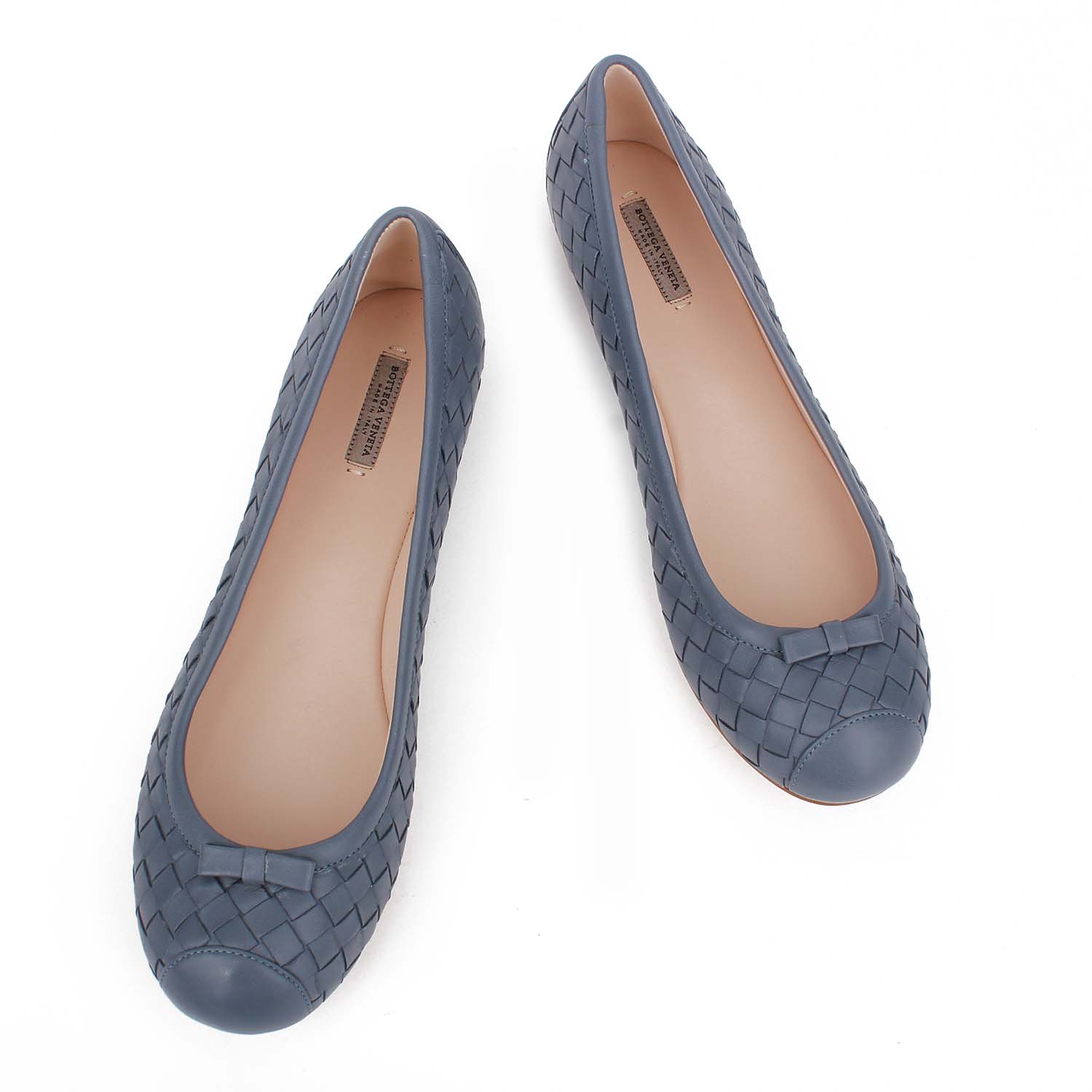 bottega veneta/葆蝶家女款羊皮淡蓝色平底鞋 297868